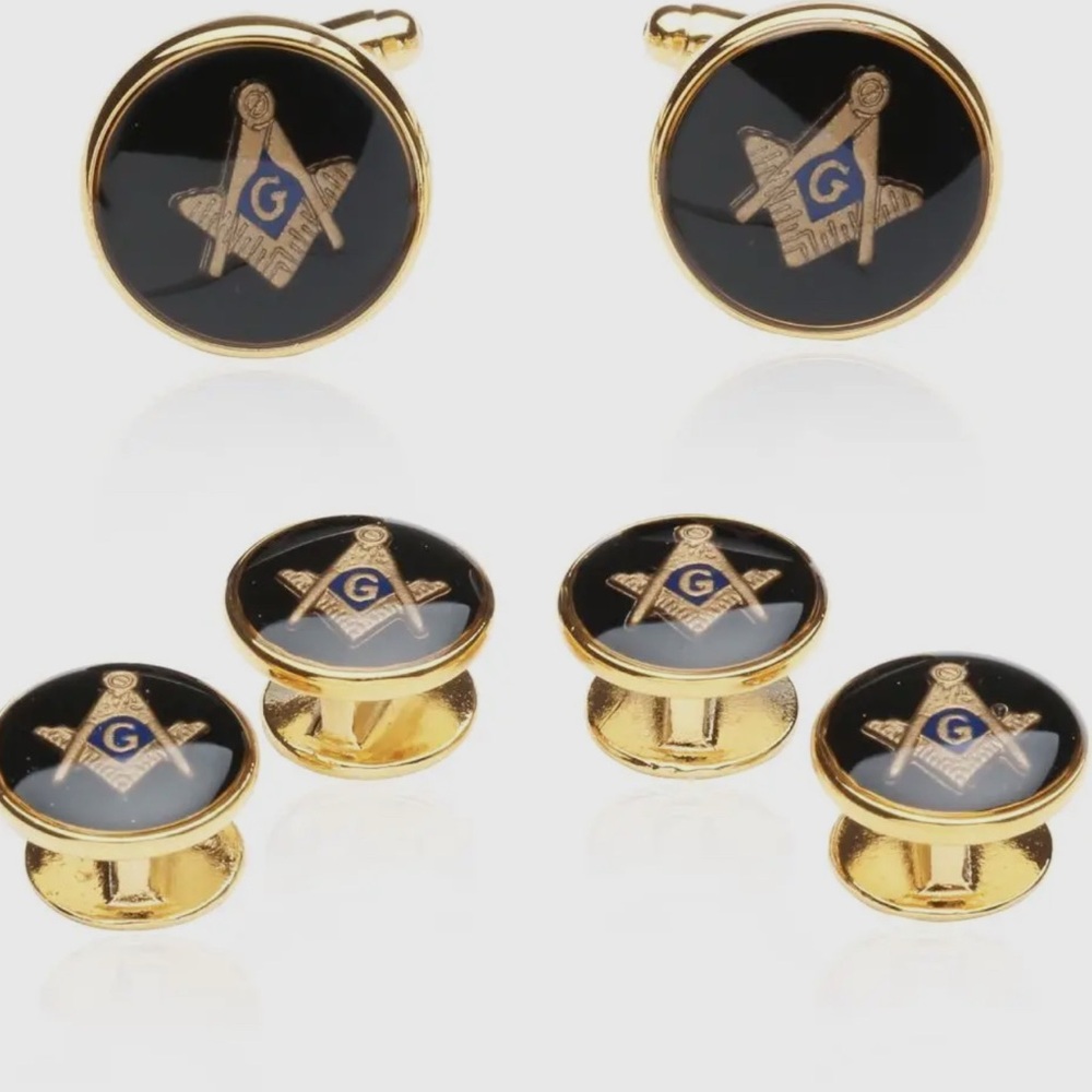 Gold and Black Cuff Links